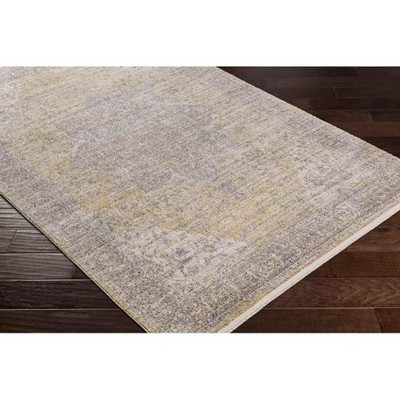 Neo Traditional Gray and Beige Polyester Area Rug 5'3" x 7'