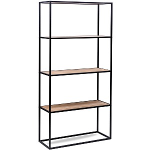 Nordlys 4-Tier Metal and Wood Bookshelf Industrial Style Living Room - 1 of 4