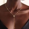 Dainty Lariat Gold Necklace for Women - HTUTWOO™ 14k Gold Plated/Silver Layered Long Necklaces, for Everyday Wear - 2 of 4