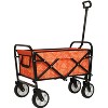 CAVINAS Colorful Lightweight Collapsible Foldable Wagon Cart with Strapping System, Beach Wagon, Utility Wagon for Camping, Shopping,Pattern 1/2/3/4/5 - 2 of 4