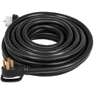 VEVOR 30 FT 50 Amp Generator Extension Cord STW 6/3 + 8/1, 125V 250V Generator Power Cord N14-50P & SS2-50R & CS6364 Twist Lock Connectors, Black - 1 of 4