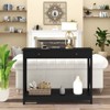 MOEPISY Console Table with Drawer and Storage Shelves, Foyer Entryway Sofa Table, Black - 3 of 4