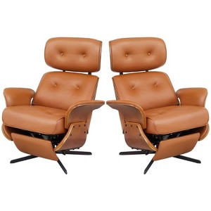 HOMLUX Genuine Leather Ergonomic Swivel Accent Chair Electric Power Lift Recliner Perfect for Reading,Watching movies,Napping - 1 of 4