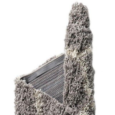 Gray Oval 4' x 6' Trellis Shag Synthetic Area Rug