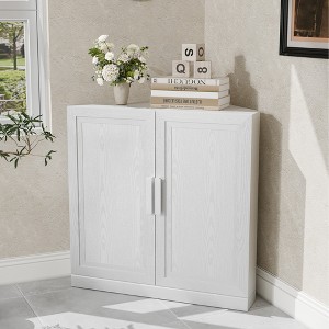 Spassway Trapezoidal Wood Corner Cabinet Freestanding Corner Shelf with 5 Doors Storage Cabinet for Living Room Bathroom Kitchen Bedroom - 1 of 4