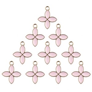 John Bead Sweet & Petite Small Simple Cute Charms Craft Embellishments Petals 15x18mm Pink 10 Pieces - 1 of 4