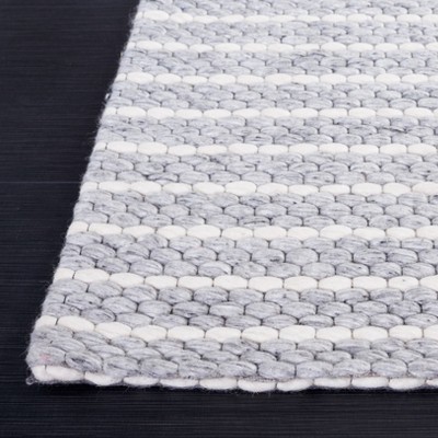 Ivory Flat Woven Wool 4' x 6' Handmade Area Rug