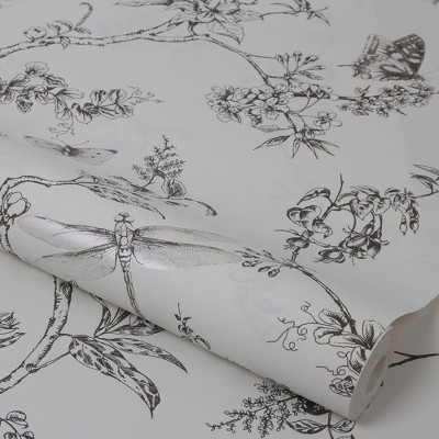 White and Black Nature Trail 3D Butterfly Wallpaper