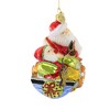 Huras 4.5 Inch Leisure Time Santa Ornament Fishing Fish Boat Lake Tree Ornaments - 3 of 3