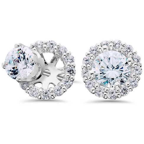 Diamond stud earrings with deals removable halo