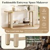 KIGFTSOD Modern Minimalist Console Table, Solid Wood with Metal Accents & Built-in Shelf, for Living Room Hallway, Brown - 4 of 4