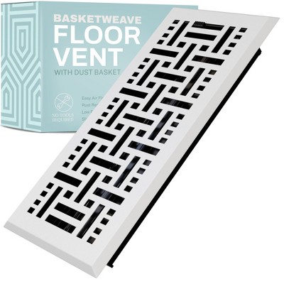 Basketweave Floor Register Vent with Mesh Cover Trap