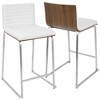 Faux Leather Tufted Counter Stool with Wood Back and Stainless Steel Legs, Set of 2 for Kitchen or Home Bar - 2 of 4