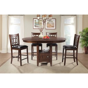 5pc Sam Pub Extendable Dining Table Set Cherry - Picket House Furnishings - 1 of 4