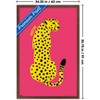 Trends International Reinders: Animals - Yellow Cat (Cheetah) Framed Wall Poster Prints Mahogany Framed Version 22.375" x 34" - 3 of 4