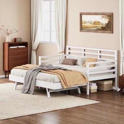 Twin Size Daybed with Trundle and Guardrails