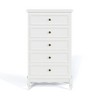 5 Drawer Dresser for Bedroom, Modern Storage Closet Cabinet Organizerwith Solid Wood Legs and Painted Finish-White - 2 of 4