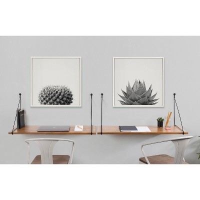 22" x 22" White Framed Abstract Aloe Canvas Print