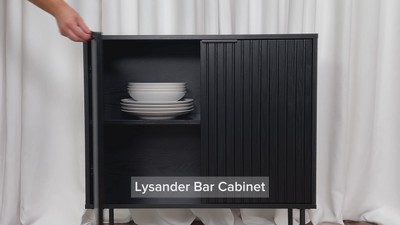 Lysander Black MDF Fluted Door Storage Bar Cabinet