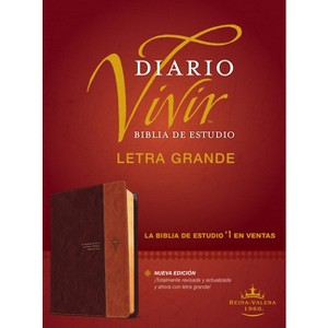 Biblia de Estudio del Diario Vivir Rvr60, Letra Grande (Letra Roja, Sentipiel, Café/Café Claro) - Large Print (Leather Bound) - 1 of 1