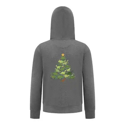 Everyday Kids Christmas Collection Dinosaur Tree Boys Zip Up Hoodie – Holiday Sweatshirt