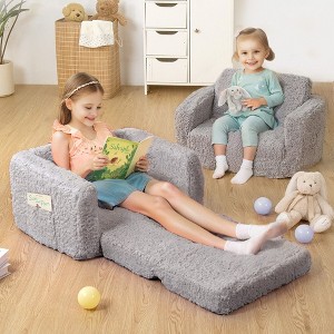 GOTGELIF 2-in-1 Kids Folding Sofa Chair Soft Toddler Couch & Lounger Gifts for Kids - 1 of 4