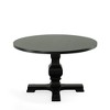 Carolina Living 47" Bence Round Pedestal Dining Table Black: Wood Veneer, 4-Seater, Distressed Finish - 4 of 4