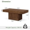 Lantine 47.24" Solid Wood Coffee Table for Living Room, Rectangle Center Cocktail Table with Sturdy Wooden Pedestal - 3 of 4