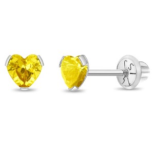 Girls' Tiny CZ Heart Screw Back 14k Gold Earrings - In Season Jewelry - 1 of 4