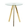 Okak 31.5/39.2in Round Dining Table with Metal Base and Tempered Glass Dining Room Table Bar Table for Dining Room - 4 of 4