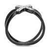 Slickblue Women’s Two-Tone X Symbol Ring, Black Ion Plated Stainless Steel with Clear CZ Detailing, Sizes 5-10 - 3 of 4