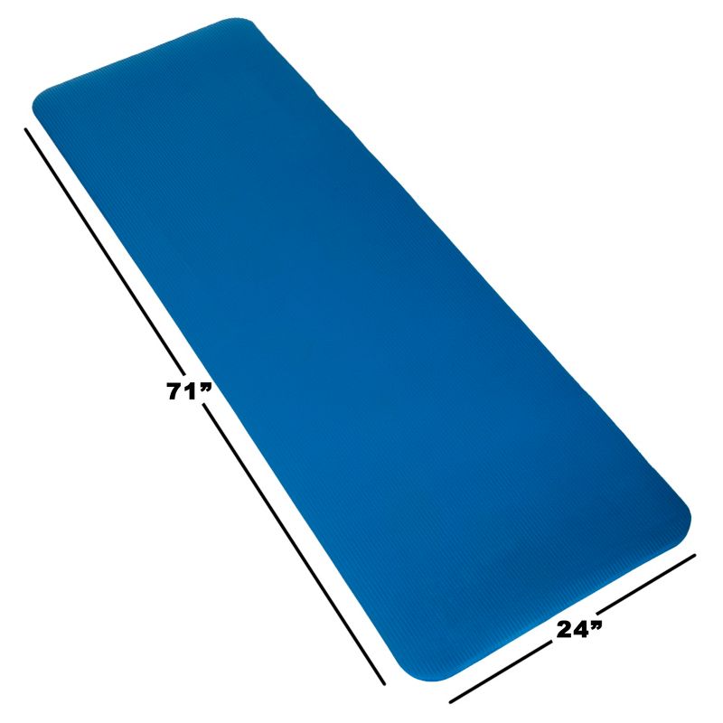 Extra Thick Yoga Mat- Non Slip Comfort Foam, Durable Exercise Mat For Fitness, Pilates and Workout With Carrying Strap By Leisure Sports (Blue), 4 of 8