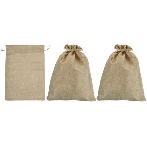 Unique Bargains Durable Large Capacity Coin Sacks Bag with Drawstring 3 Pcs - 1 of 4