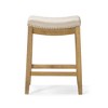 HomeRoots 26" Natural Fabric Faux Leather and Solid Wood Backless Counter Height Bar Chair - 4 of 4