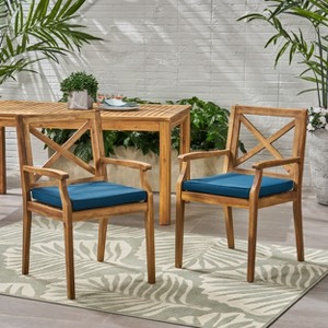 NicBex Patio Dining Chairs Set of 2,Modern Outdoor Chairs with 2 Water-Resistant Cushions,Kitchen Chairs for Dining Room,Patio - 1 of 4