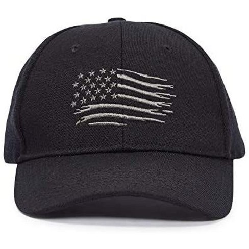 Okuna Outpost Black American Flag Hat for Men, Baseball Cap (One Size)