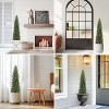Outdoor Artificial Cedar Tree, 2PCS, UV Protection Fake Shrubs, Fake Potted Shrubs for Porch - 2 of 4