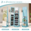 Tangkula 360° Rotating Mirrored Jewelry Cabinet Armoire 3 Color LED Modes Lockable - 4 of 4