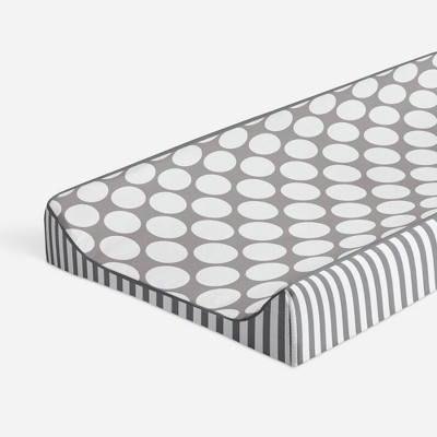 Bacati - Dots/Pin Stripes Gray Large Dots Changing Pad Cover