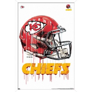 Trends International NFL Kansas City Chiefs - Drip Helmet 20 Framed Wall Poster Prints - 1 of 4
