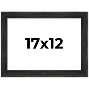 PosterPalooza | 17x12 Wide Barnwood Picture Frame, UV Acrylic, 6 Finishes - Grey, Brown, White, and Black - 1 of 4