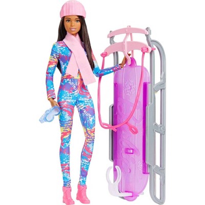 Barbie Winter Sports Sled Doll : Target