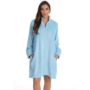 Just Love Plush Zipper Lounger Short Robe - 1 of 3