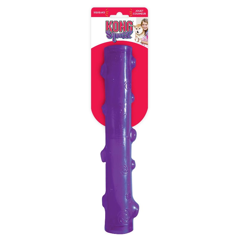 KONG Squeezz Stick Fetch Dog Toy - Purple - L, 3 of 8