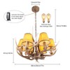 YIYIBYUS 6 Head Vintage Antler Chandelier Adjustable Height for Living Room Kitchen - 4 of 4