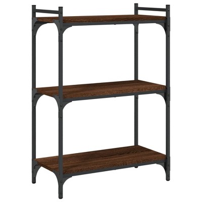 vidaXL Brown Oak 3-Tier Bookcase – Durable Engineered Wood – 23.6"x11.8"x33.9"