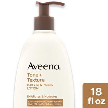 Aveeno Tone + Texture Daily Renewing Body Lotion, Fragrance-Free, 18 oz