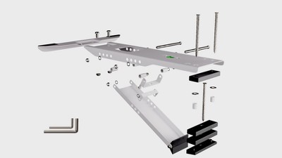 Heavy Duty Adjustable White Steel Air Conditioner Mounting Bracket
