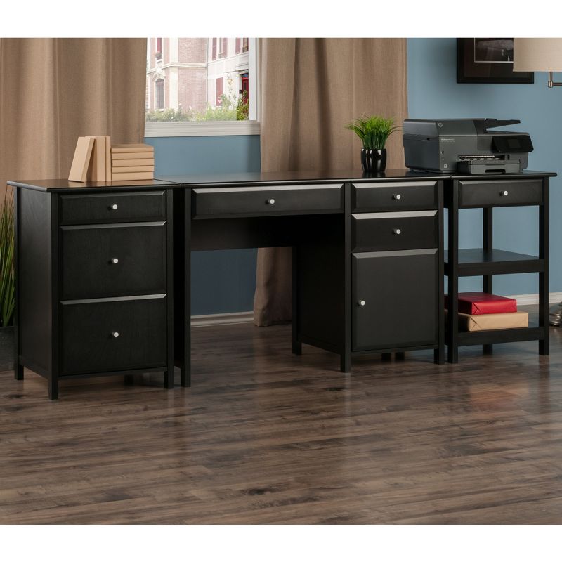 3pc Delta Home Office Set Black - Winsome, 5 of 6