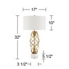 Possini Euro Design Modern Table Lamp 32" Tall Sculptural Gold Spiral Twist Metal White Fabric Drum Shade for Living Room Bedroom Bedside - image 4 of 4